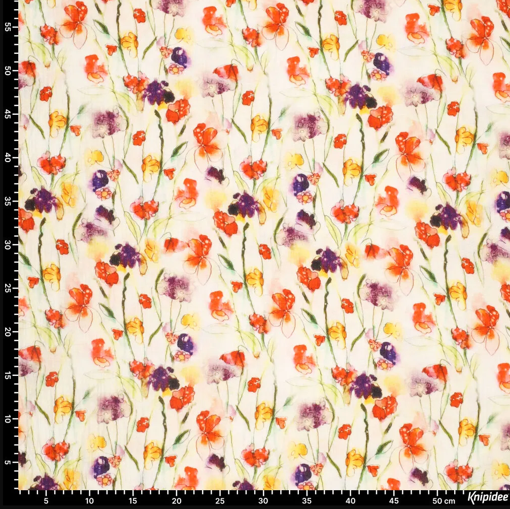 Baby cotton print flower outine