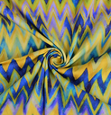 Poplin Stretch Zigzag Cobalt/Yellow