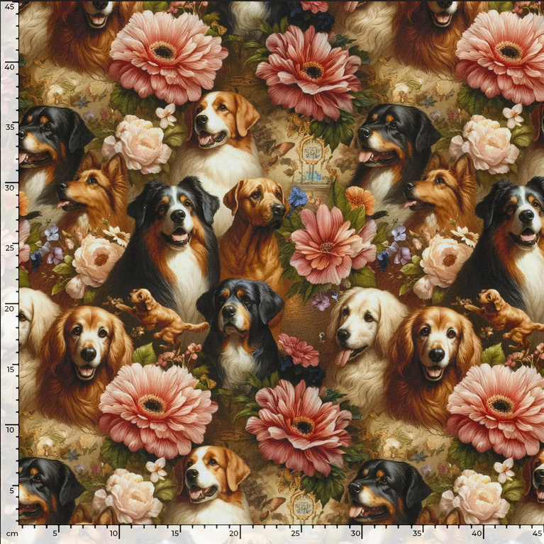 Canvas Digital Dogs & Flowers