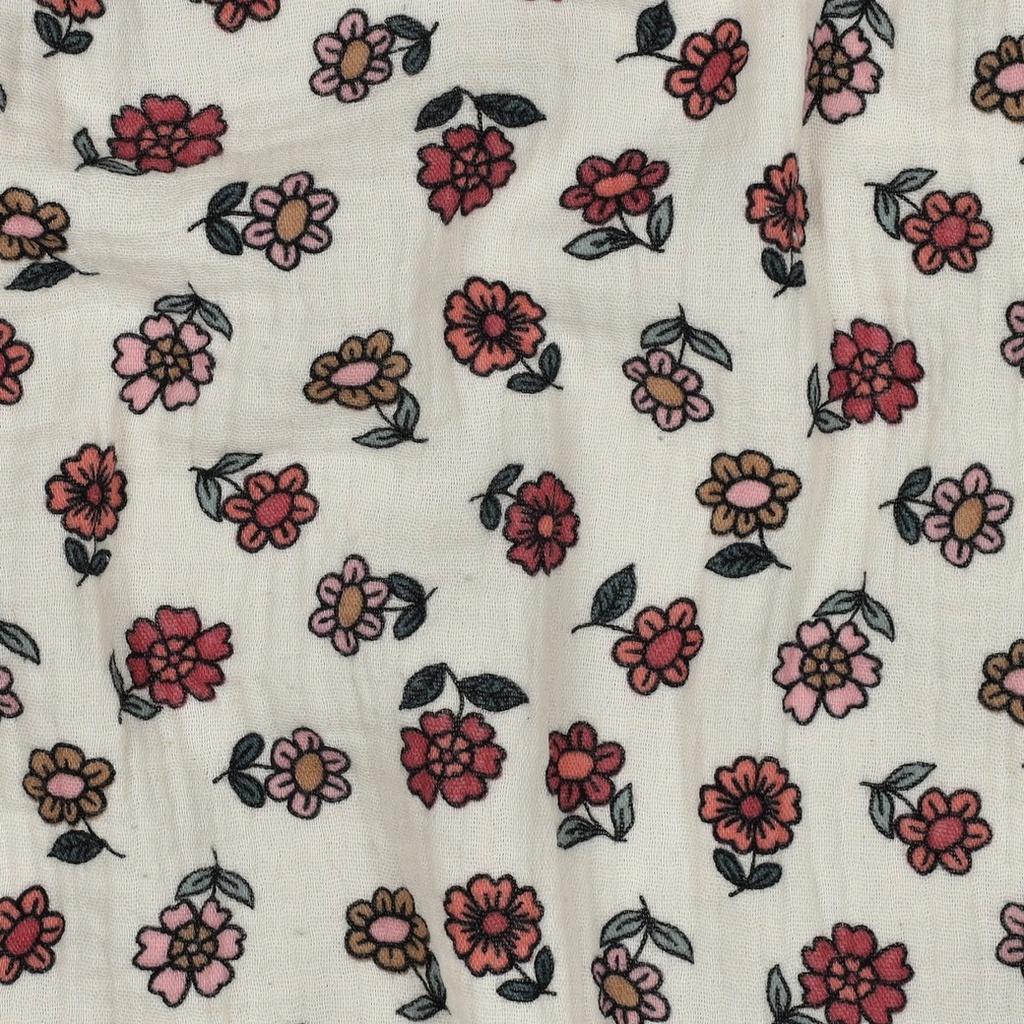 Double Gauze Flowers Ecru