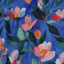 Viscose Stretch Digital Flowers Cobalt