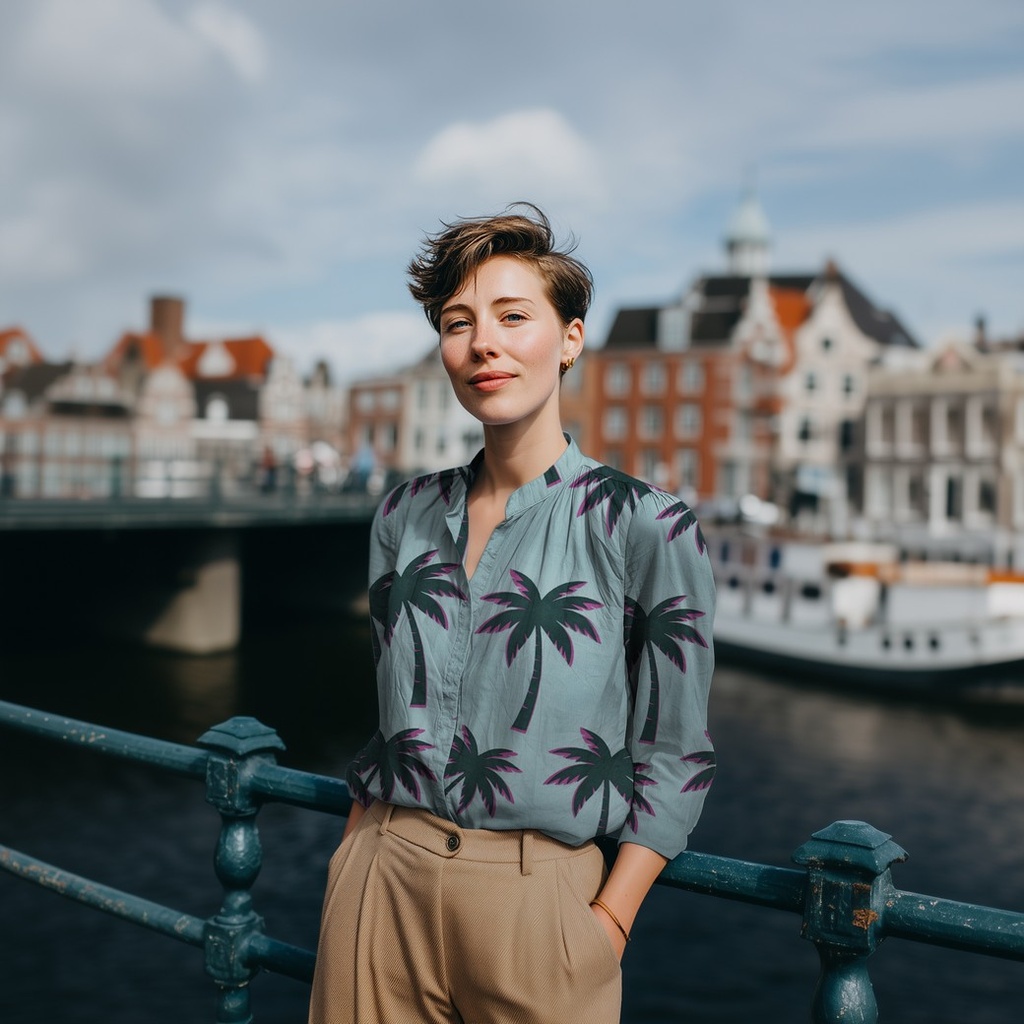 Cotton Voile Palmtrees Mint 