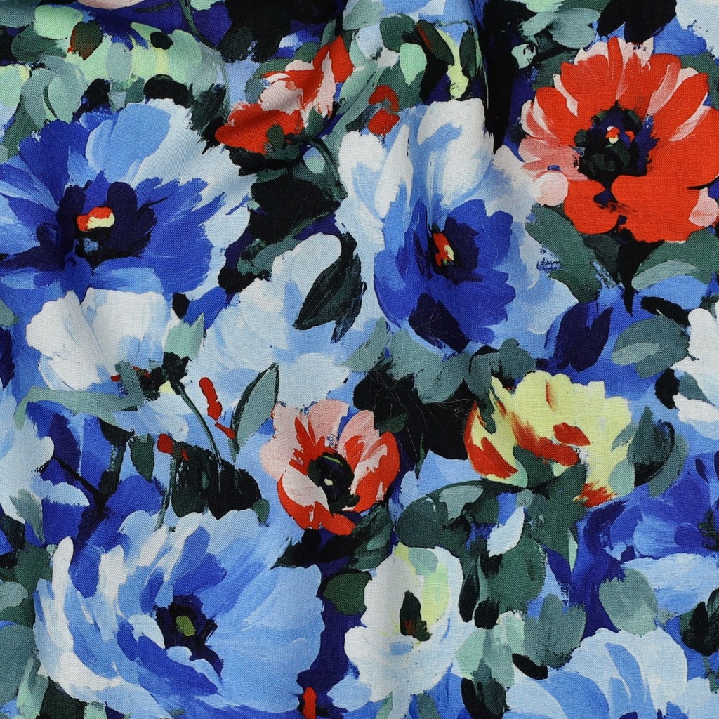 Viscose Radiance Digital Anemoon Blue