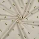Double Gauze Embroidery Pears Natural/Green