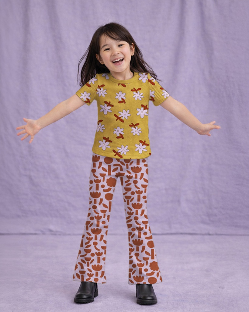 Jennifer Bouron Organische Double gauze Flowers - Natural/Pink