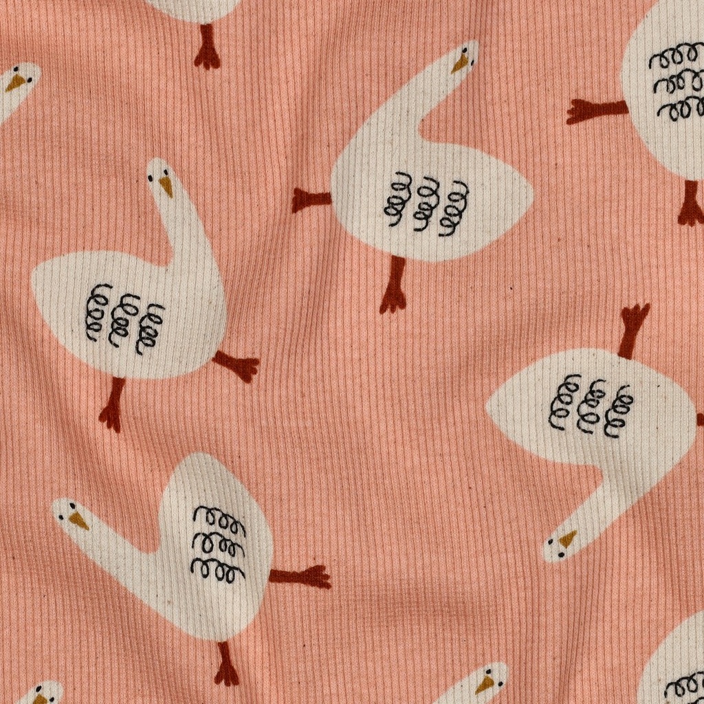 Jennifer Bouron Organische Double gauze Flowers - Natural/Pink