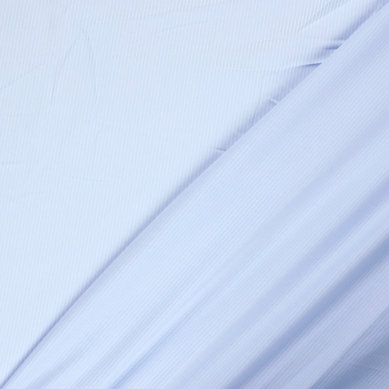 Polye./Katoen Strepen Babyblauw