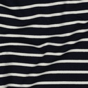 French Terry Yarn Dyed Stripe Navy/Ecru