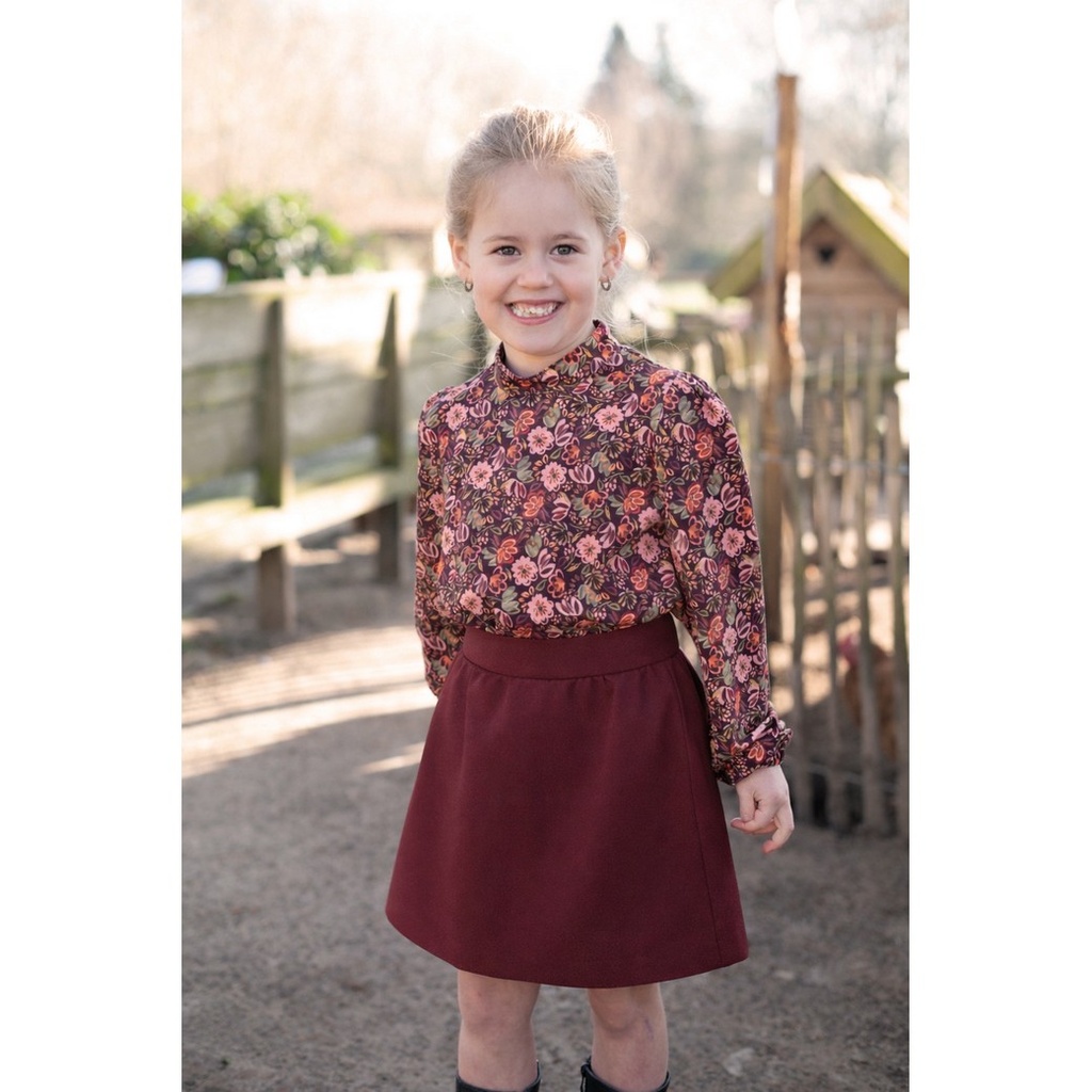 Jersey Digital Flowers Burgundy