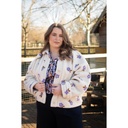 Teddy Jacquard Flowers Ecru/Lilac