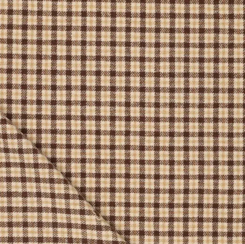 Recycled Woolen Blend Checkia Beige/Brown