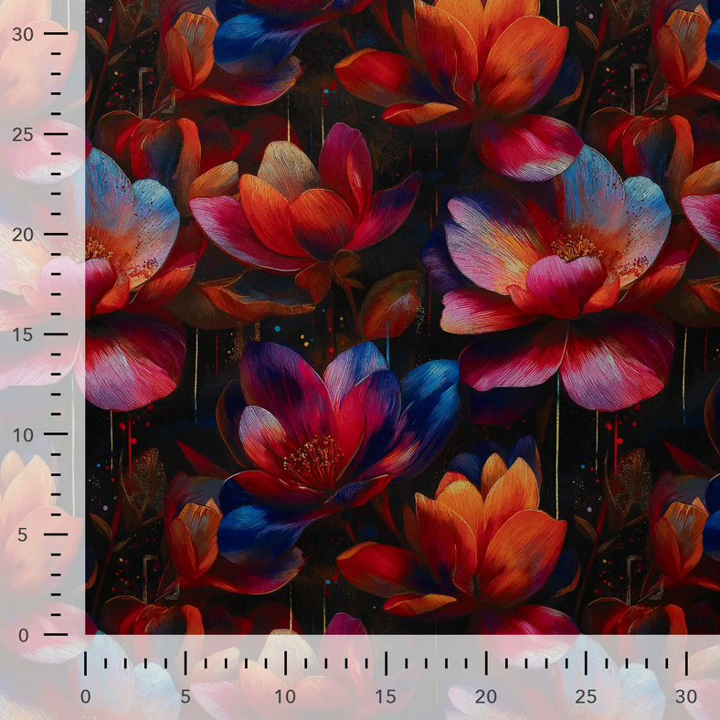 Alpenfleece Digital Flowers Orange