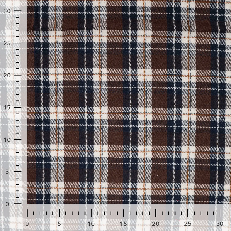 Flanel Yarn Dyed Check dark Brown