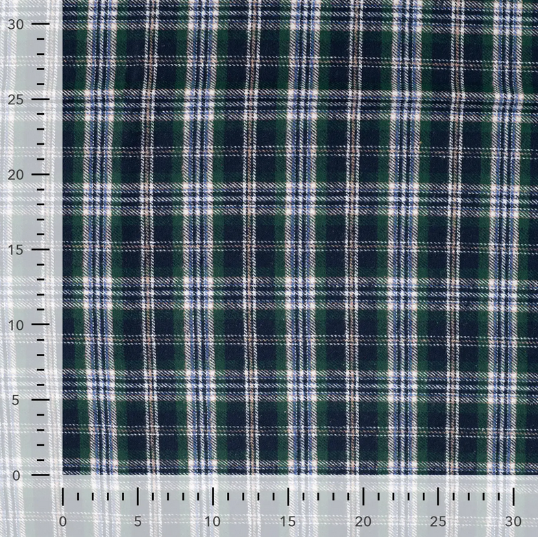 Flanel Yarn Dyed Check Marine/Emerald