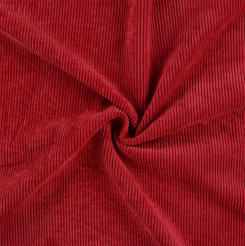 Stretch Washed Corduroy Red