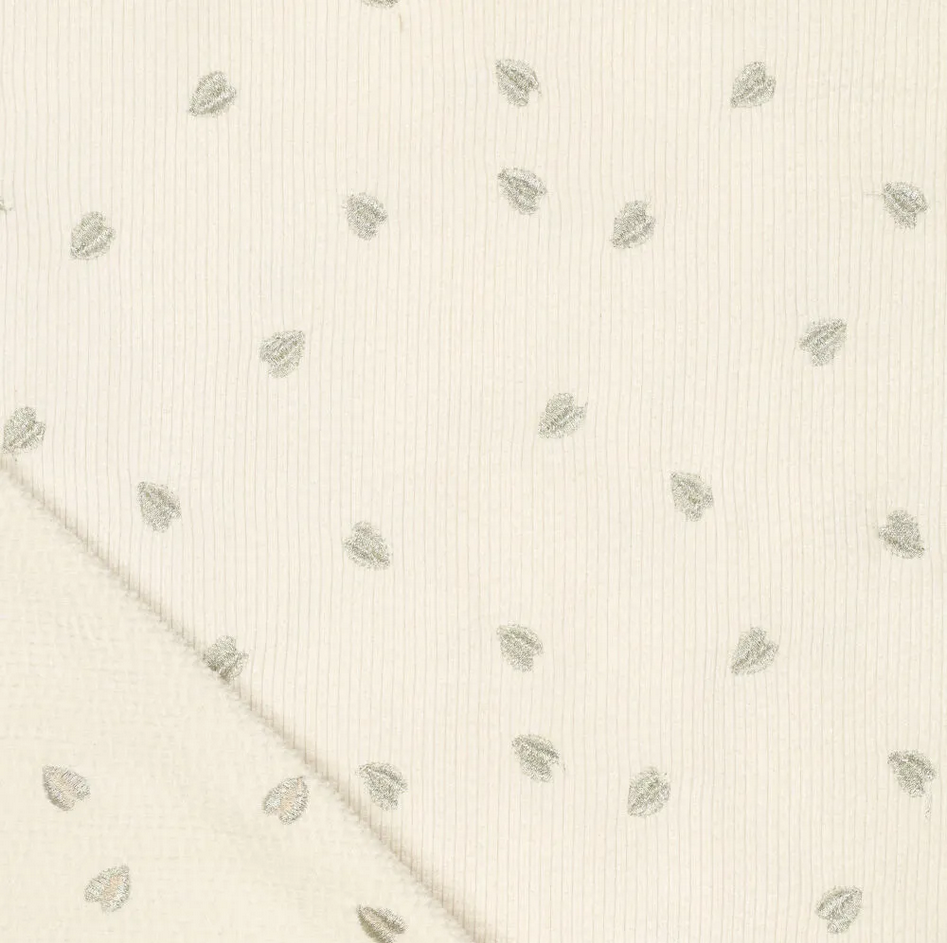 Ribvelours Embroidery Off White