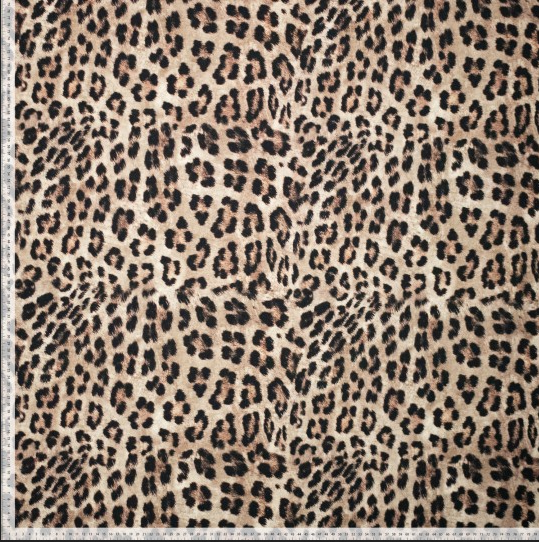 Breedtestretch Katoen Leopard