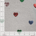 French Terry Hearts Paillet Grey Melange