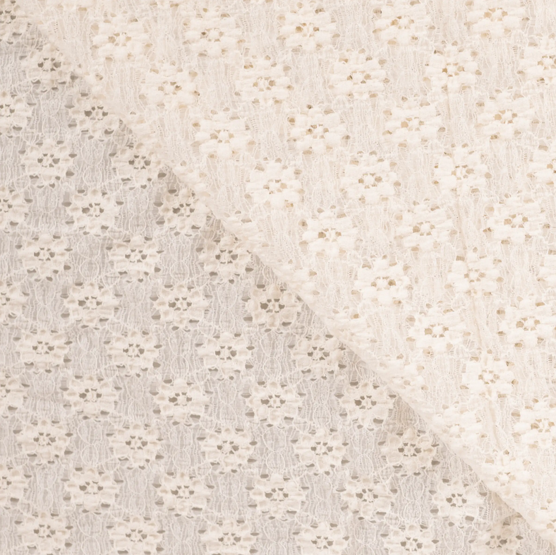 Flower Lace Stretch Ecru