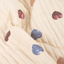 Matelassé Quilted Hearts paillet Ecru