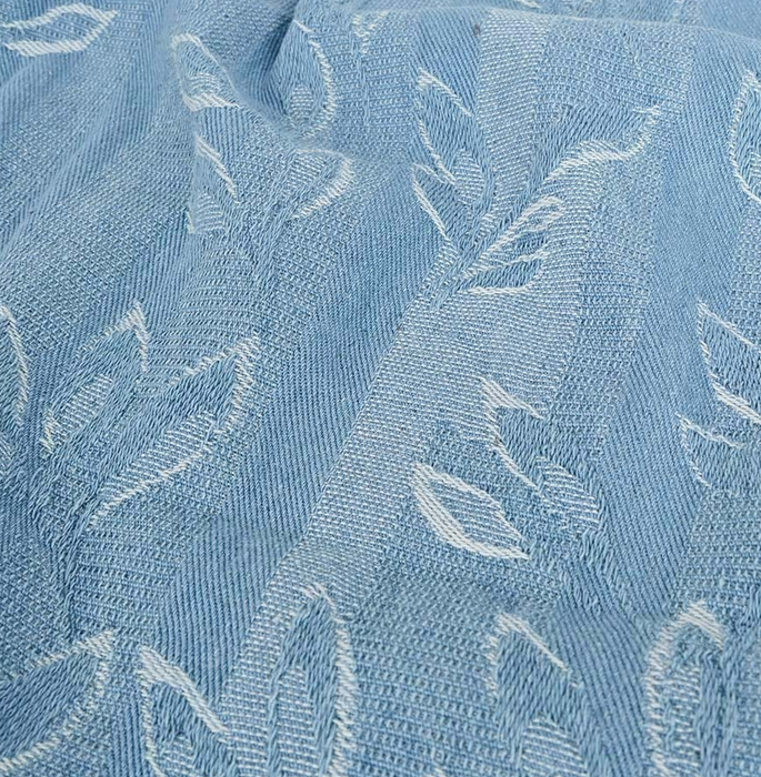 Jacquard Jeans Leaves Light Blue 