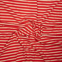 Jersey Katoen Yd Stripe Red/Ecru