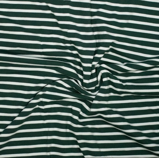 Jersey Katoen Yd Stripe Bottle/Off White
