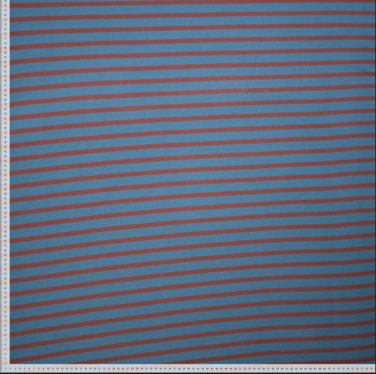 Jersey Katoen Yd Stripe Navy/Bourgundi