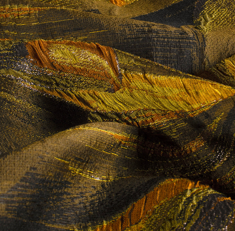 Jacquard Lamée Big Flower Ochre