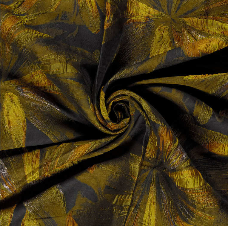 Jacquard Lamée Big Flower Ochre