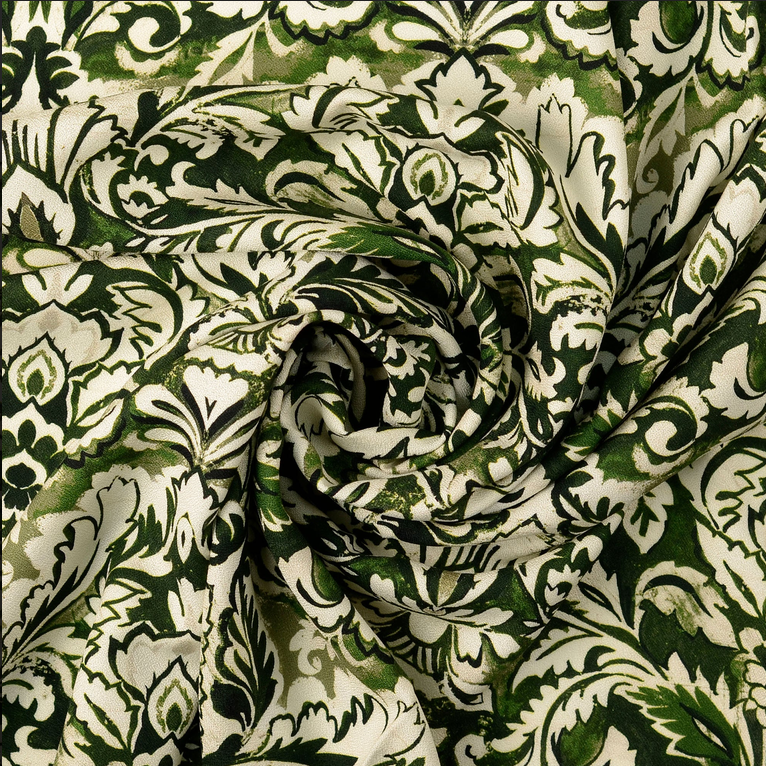 Viscose Crêpe Ornaments Green