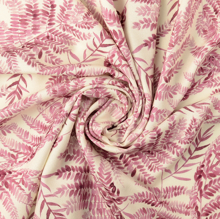 Viscose Crêpe Twigs Bordeaux