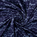 Viscose Satin Laceprint Marine