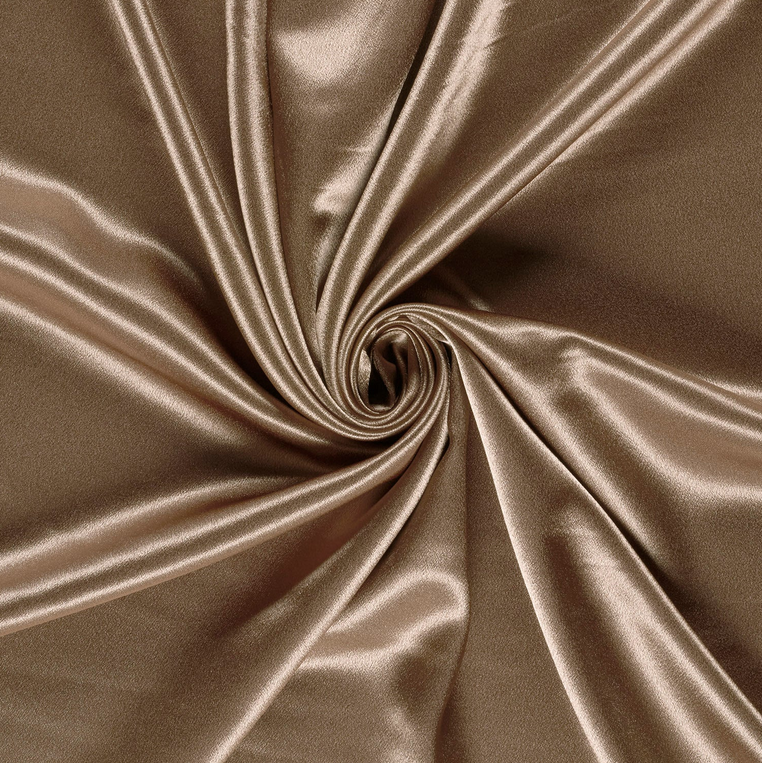 Crêpe Satin Réversible Taupe