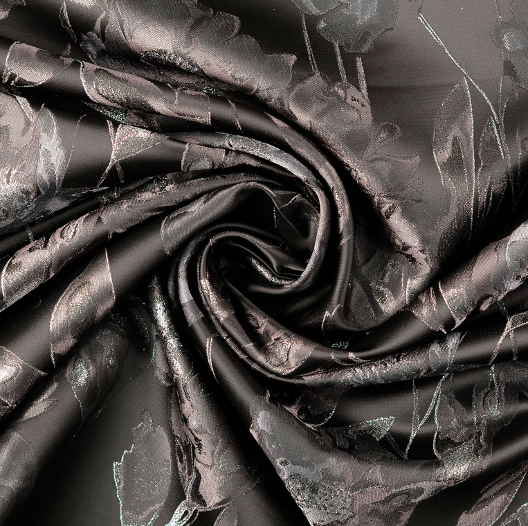 Jacquard Lurex Flowered Grey