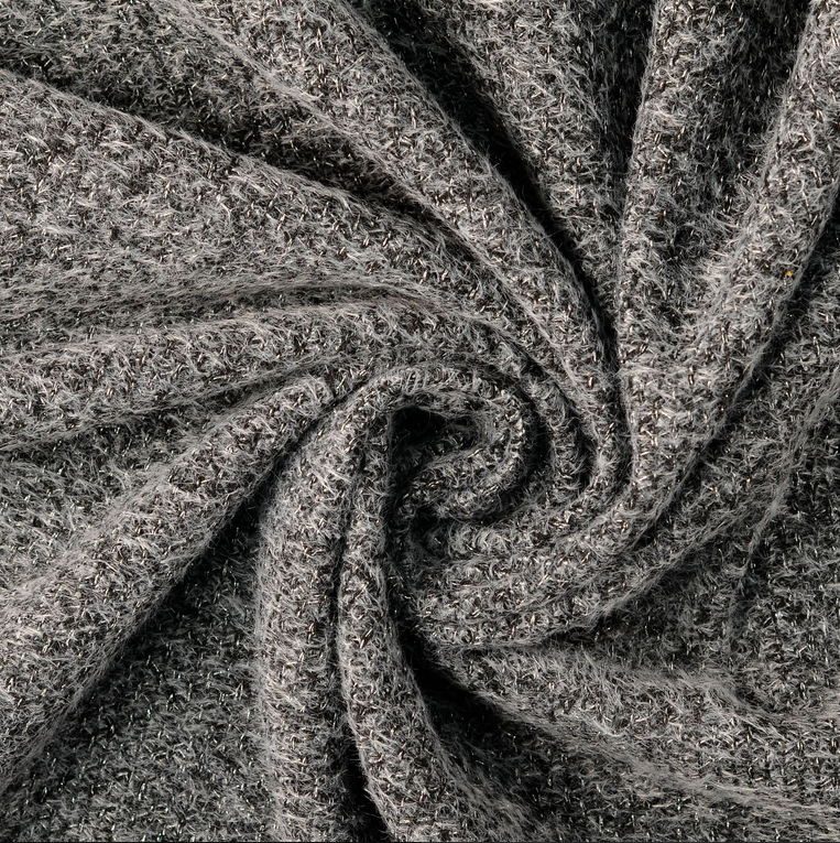Mantelstof met Lurex Grey Melange