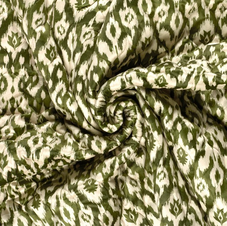 Matelassé Velvet Ecru/Olive