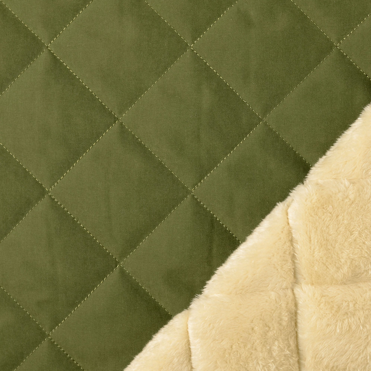Matelassé Water Repellant / Teddy -  Olive
