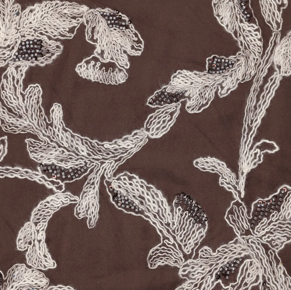 Suède Fantasia Embroidery Brown