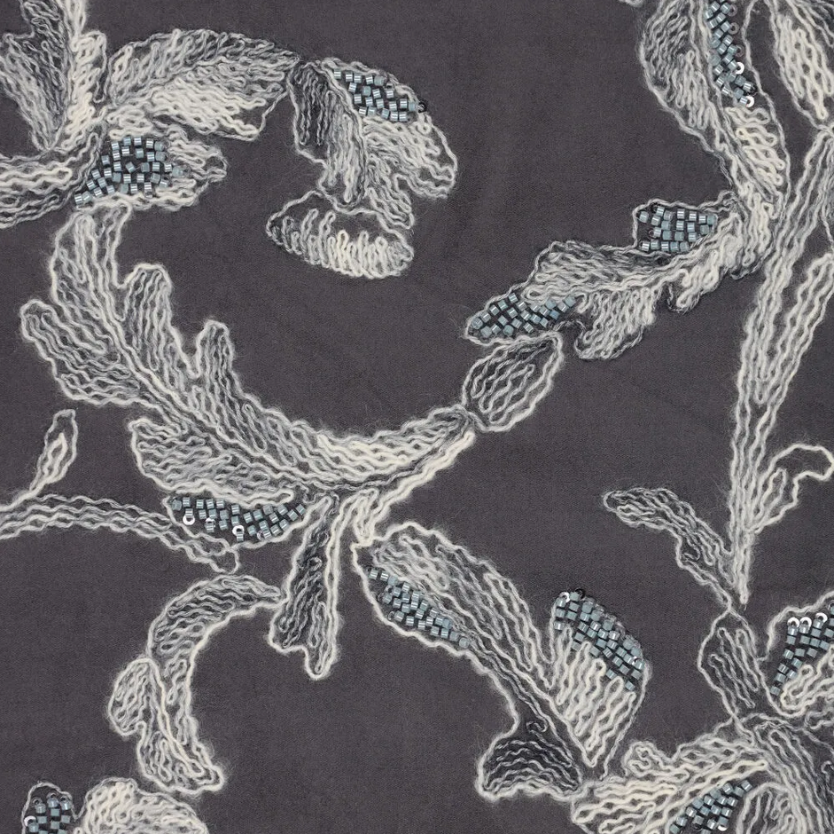 Suède Fantasia Embroidery Grey