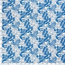 Linnen/viscose print bloemen kobalt