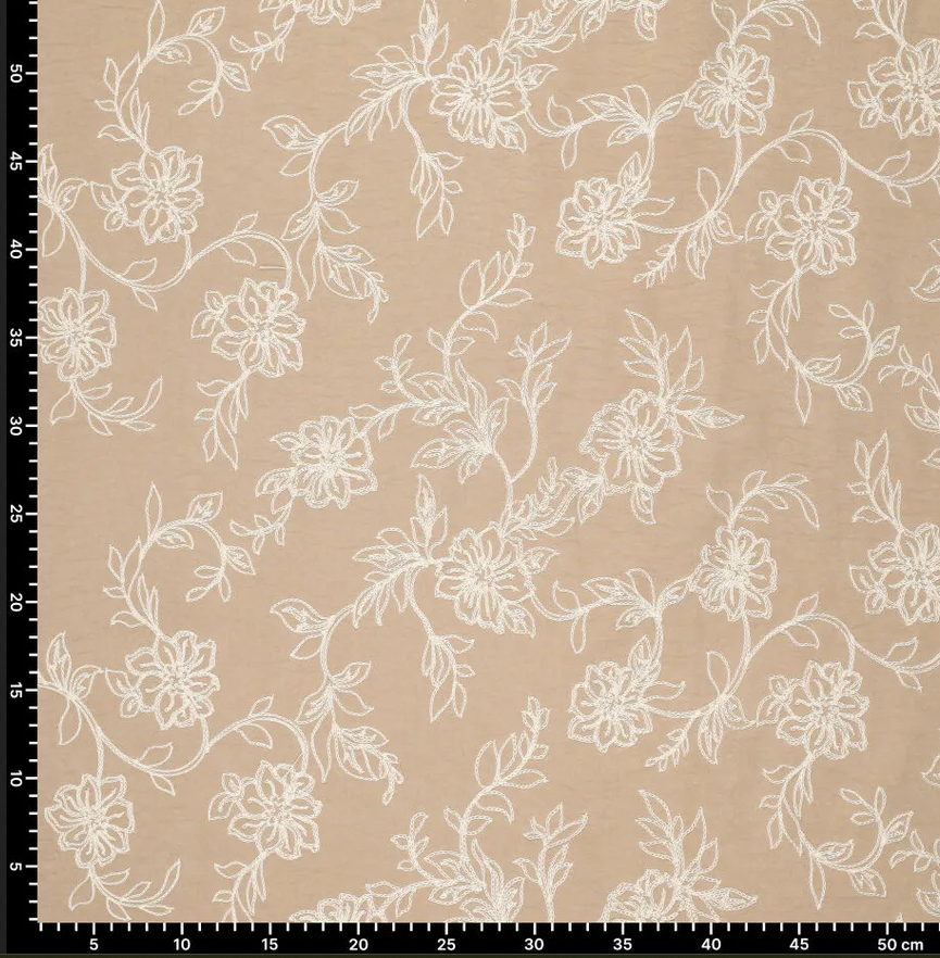 Peach Skin Embroidery Beige