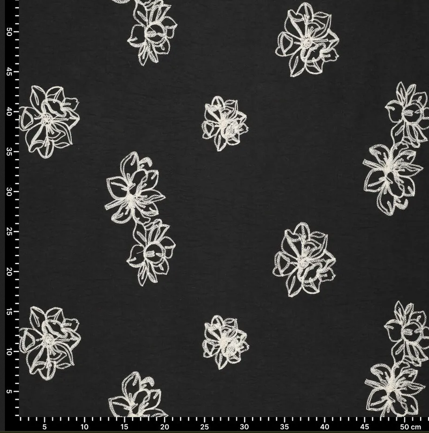 Peach Skin Embroidery Anthracite