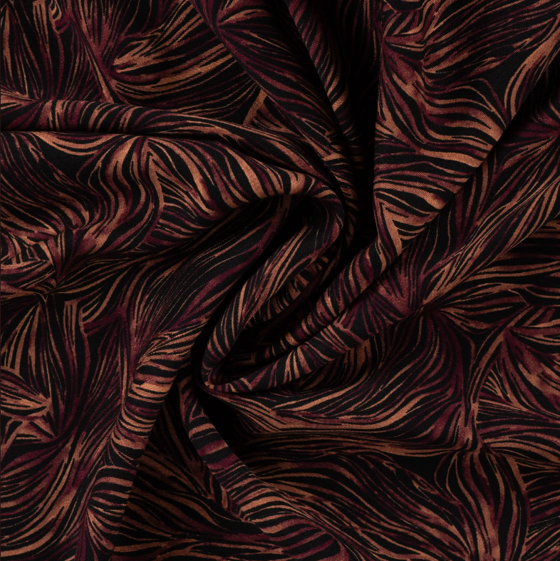 Viscose Twill Print Abstract Wine
