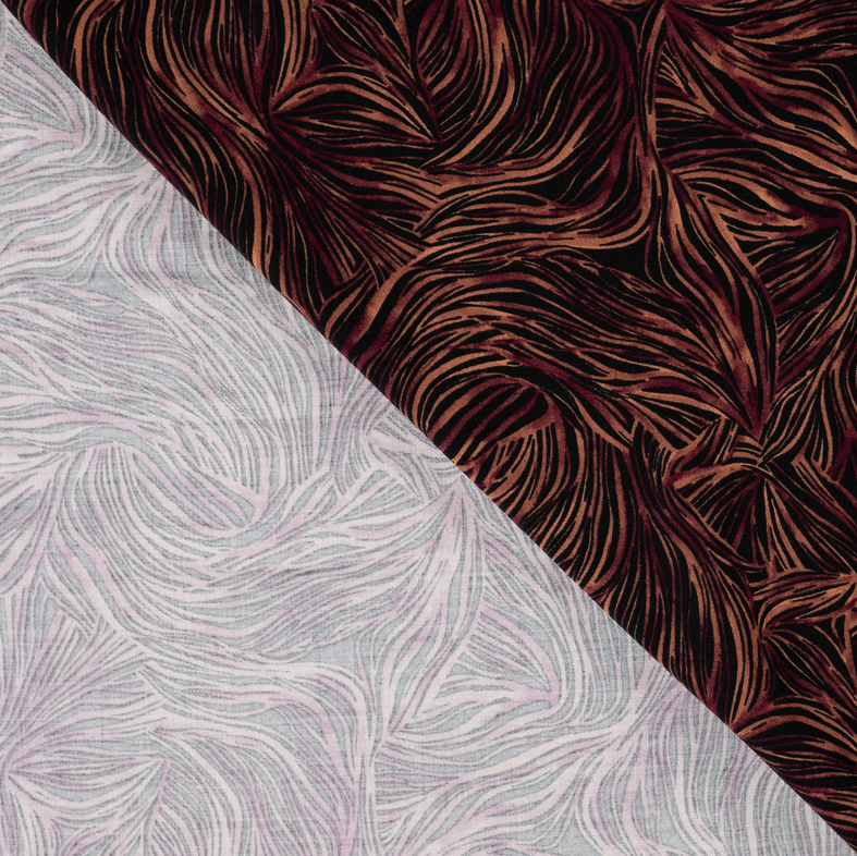 Viscose Twill Print Abstract Wine