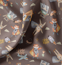 Katoen Digital Print Bamm Chocolat/Marron