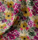 Katoen Digital Print Violet Cambrica Ocre/Fuchsia