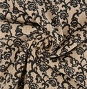 Stretch Corduroy Print Flower Beige