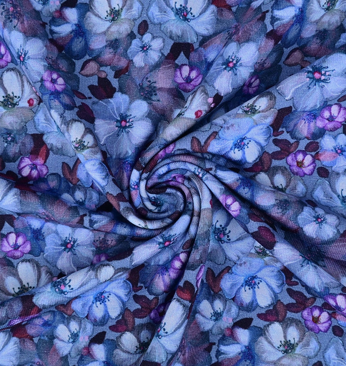 Jersey Digital Floral Shade Blue