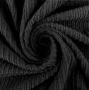 Corduroy Soepel Stretch High-Low Rib Black